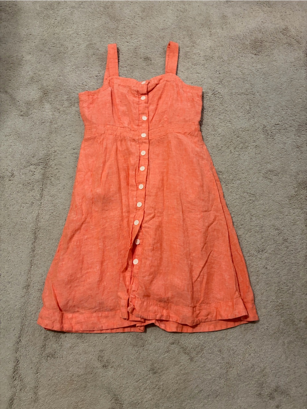 Talbots Orange Sleeveless Linen Blend Dress